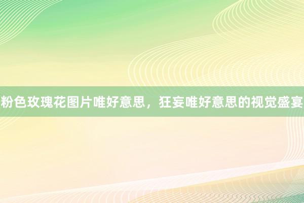 粉色玫瑰花图片唯好意思，狂妄唯好意思的视觉盛宴